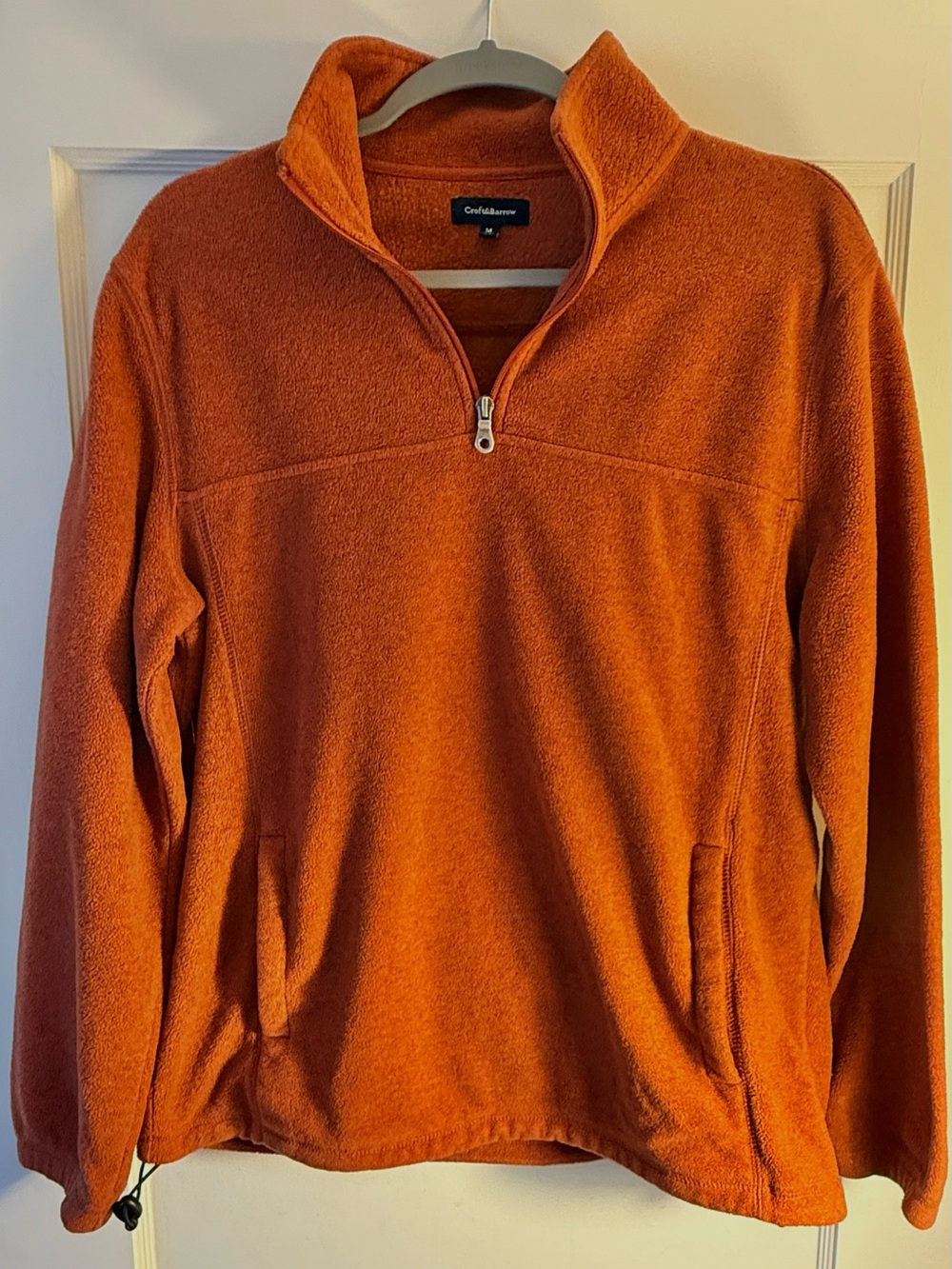 croft & barrow Men's Rust Orange Half-Zip Fleece Pullover